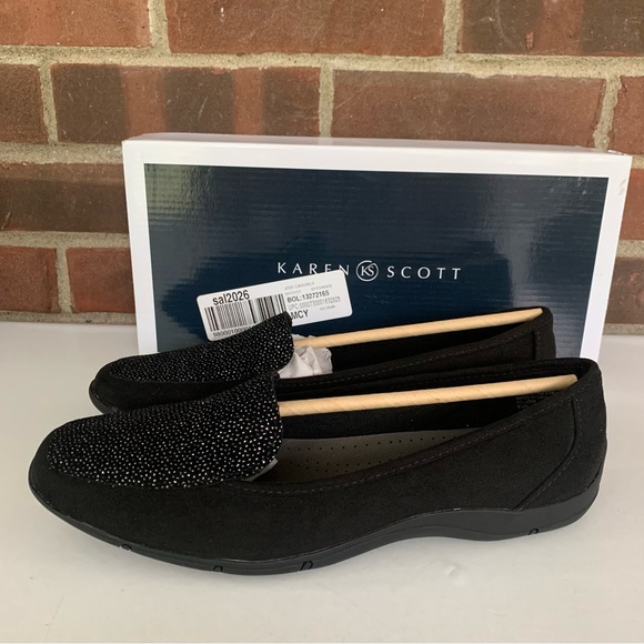 Karen Scott Womens Jodi Slip-On Flats Loafers BLACK US 8.5 M NEW - Picture 5 of 10